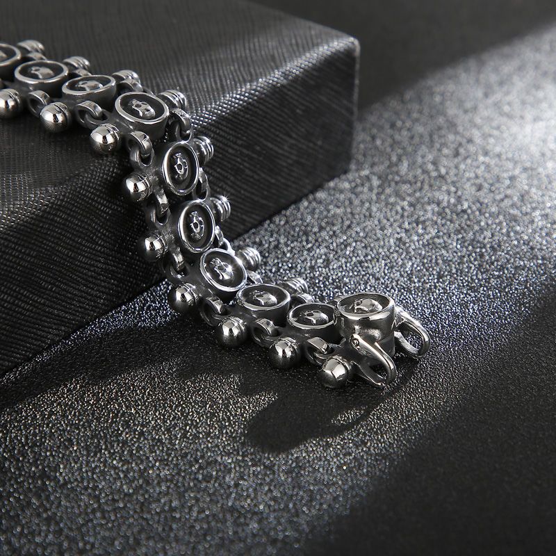 Streetwear Brand Niche - ​ Gelang Tengkorak Baja Titanium Pria