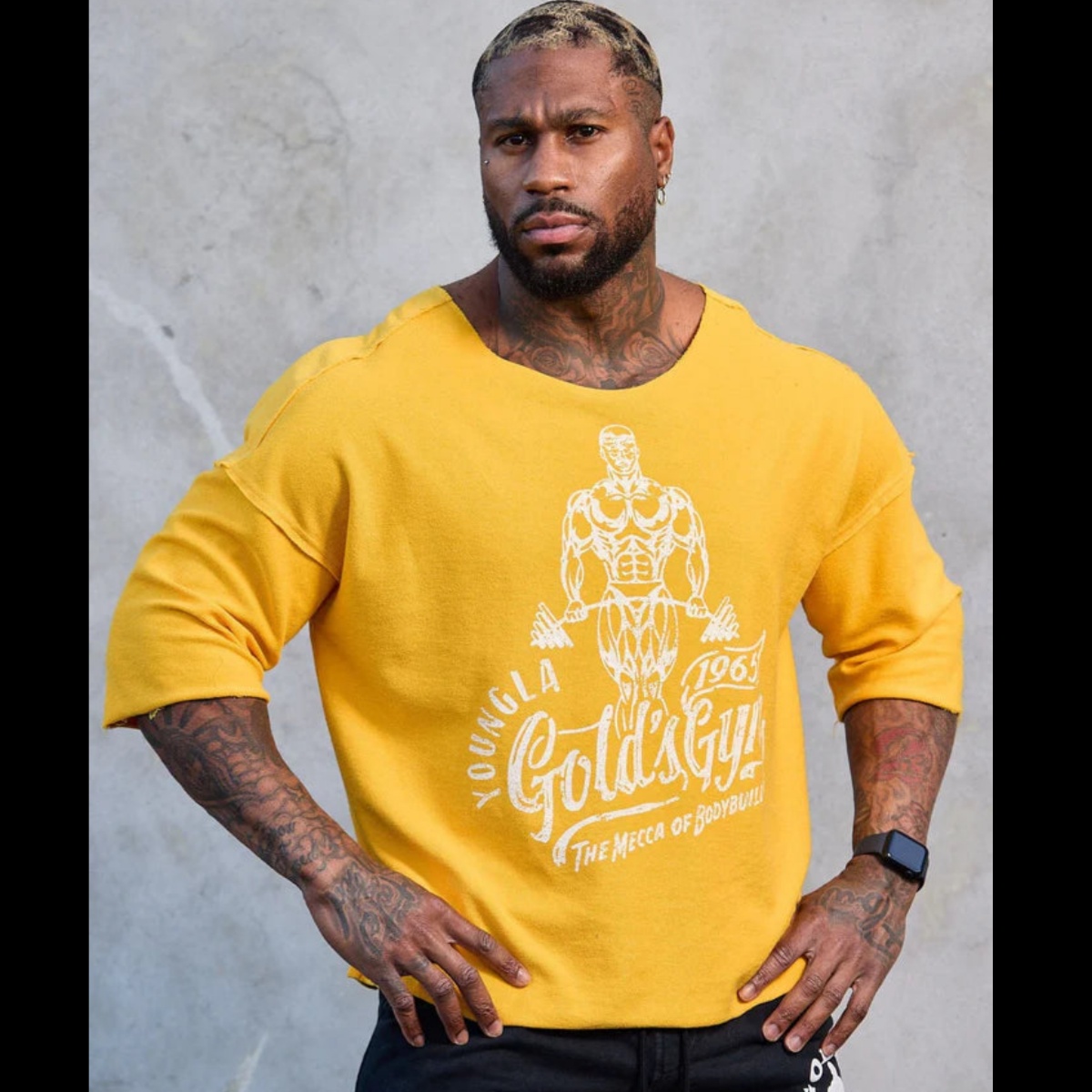 Yellow Streetwear Brand - Kaus Merek Olahraga Latihan Gym Art