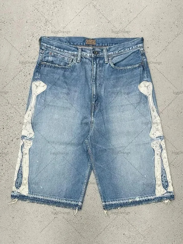 Streetwear Brand Shorts - Deeptown Y2k Celana Pendek Denim Harajuku