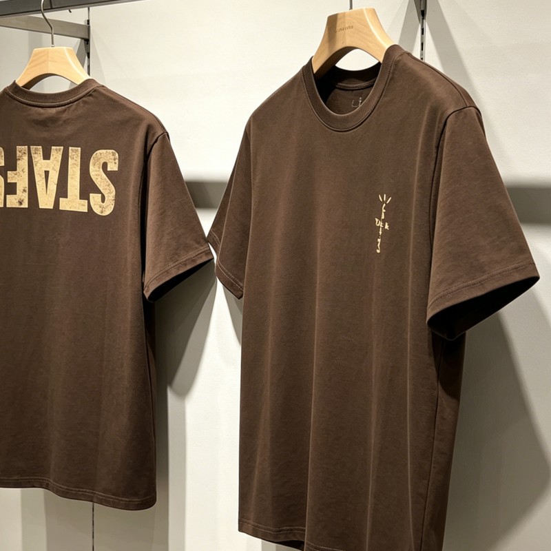 Cactus Jack Tee - Kaos Summer Brown Cactus Jack Motif