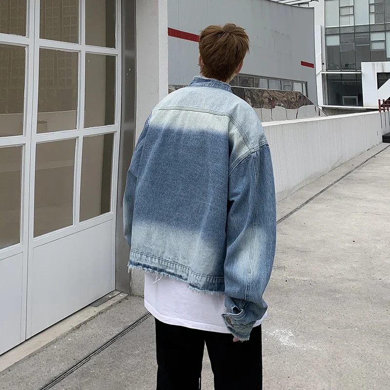 Jaket Denim Raw Edge Hip Pop R - Streetwear Brand Pants ulasan dan harga