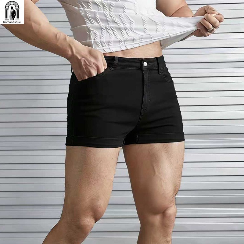 Celana Pendek Denim Putih Slim - Streetwear Brand Shorts ulasan dan harga
