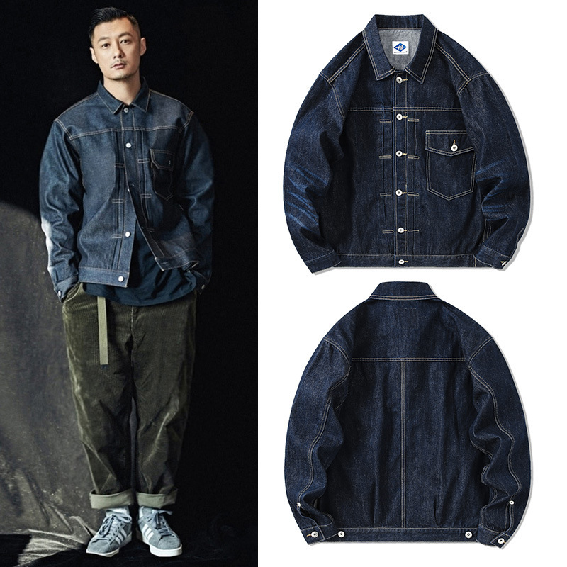 Jaket Denim Biru Tua Merek Tid - Streetwear Brand In Japan ulasan dan harga