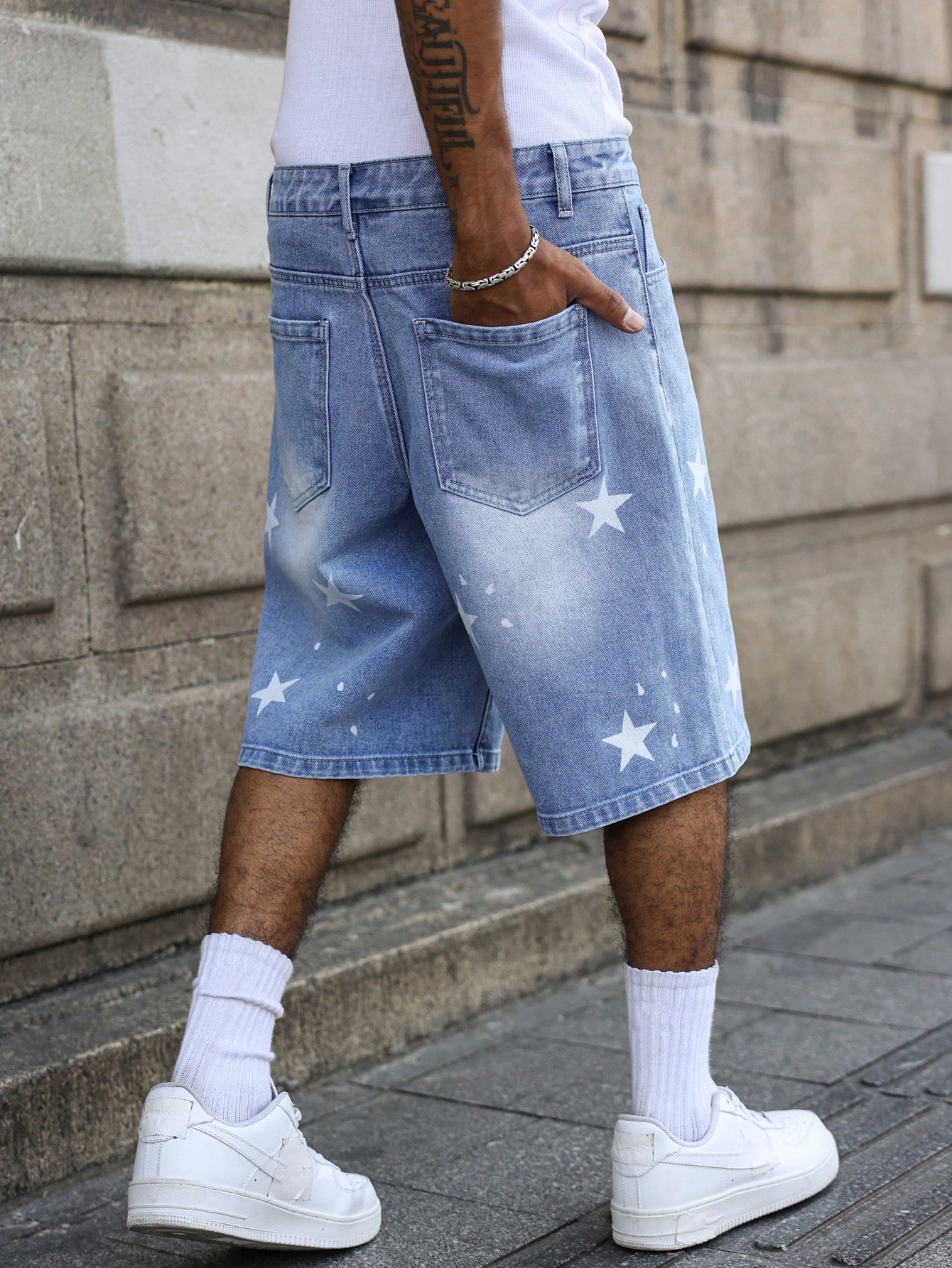 Celana Pendek Denim Biru Pria  - Streetwear Brand Shorts ulasan dan harga