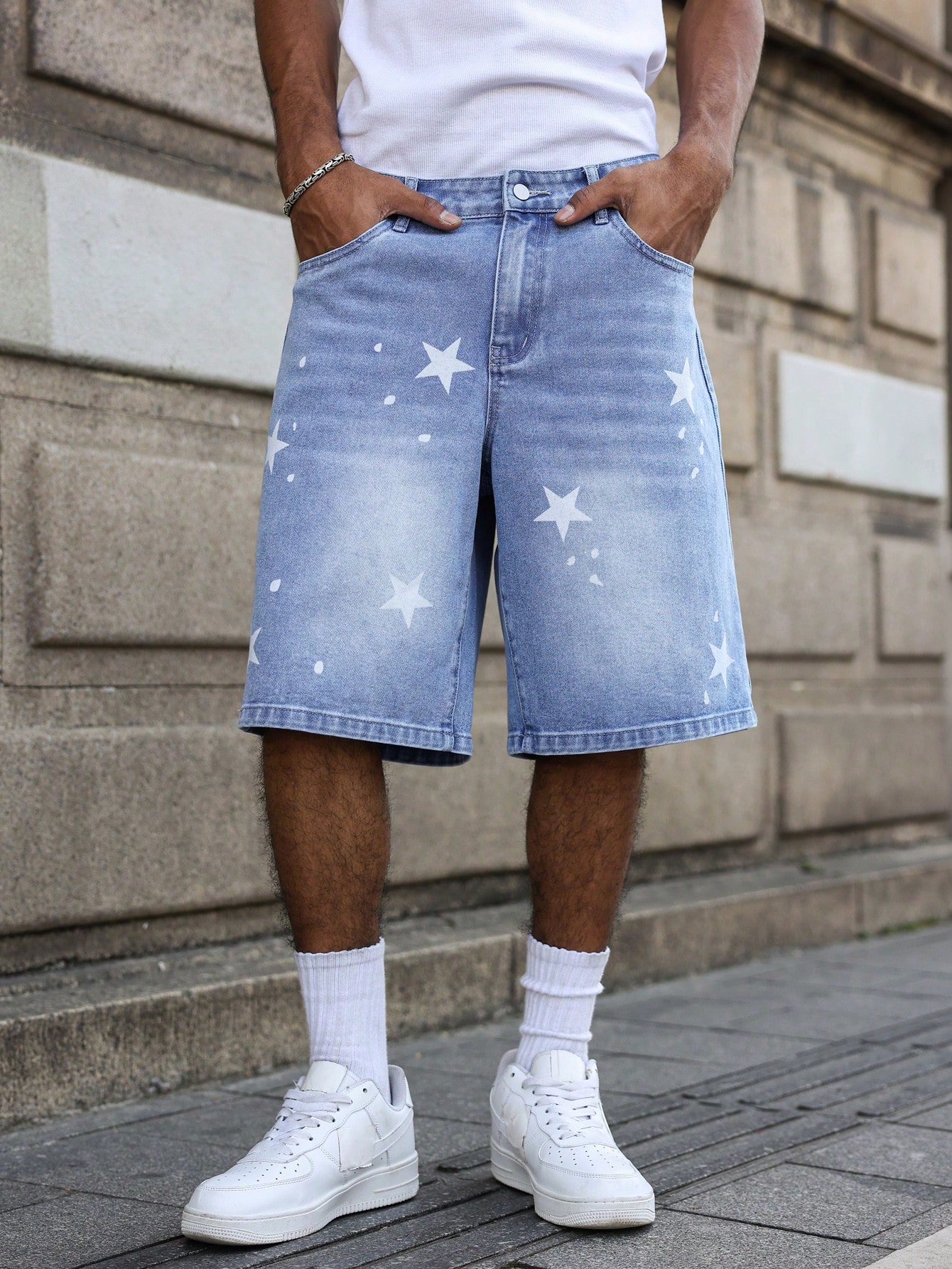 Celana Pendek Denim Biru Pria  - Streetwear Brand Shorts ulasan dan harga
