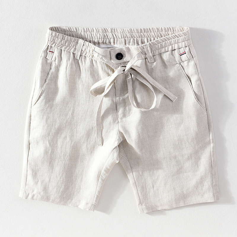 Italia Baru 100% Linen Gaya Ba - Streetwear Brand Shorts ulasan dan harga