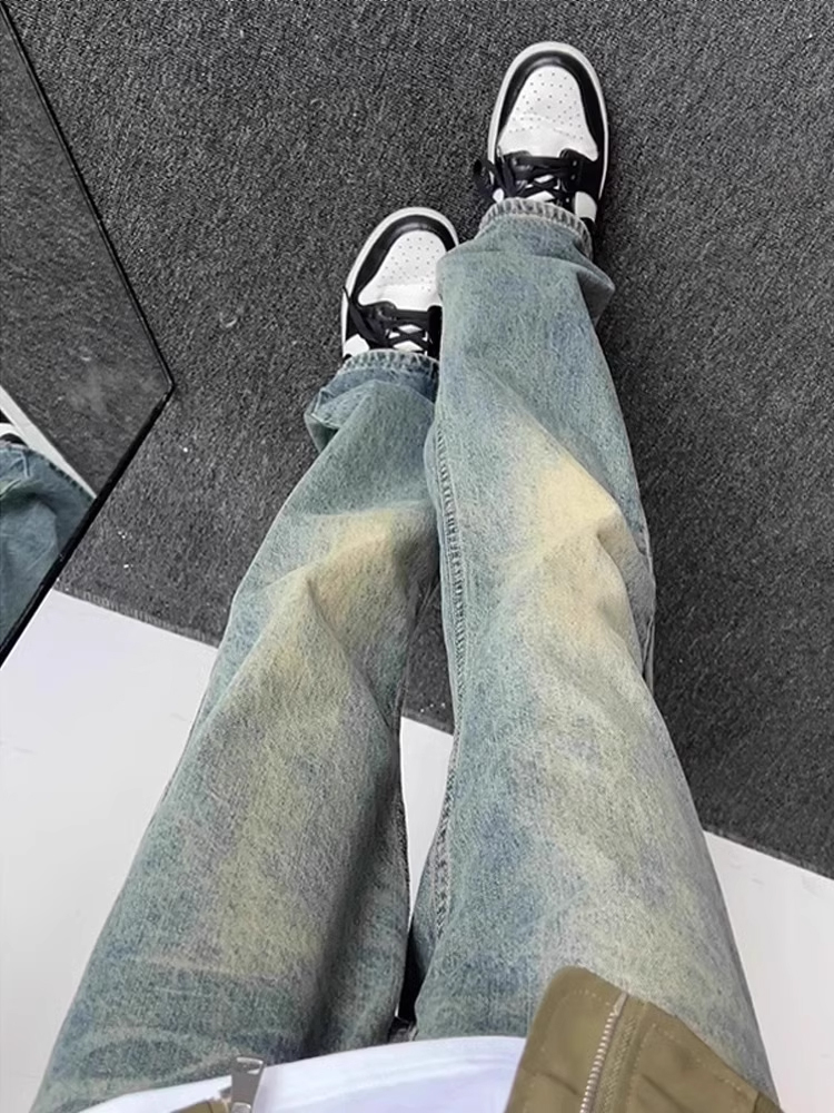 Celana Jeans Biru Retro Amerik - Yellow Streetwear Brand ulasan dan harga