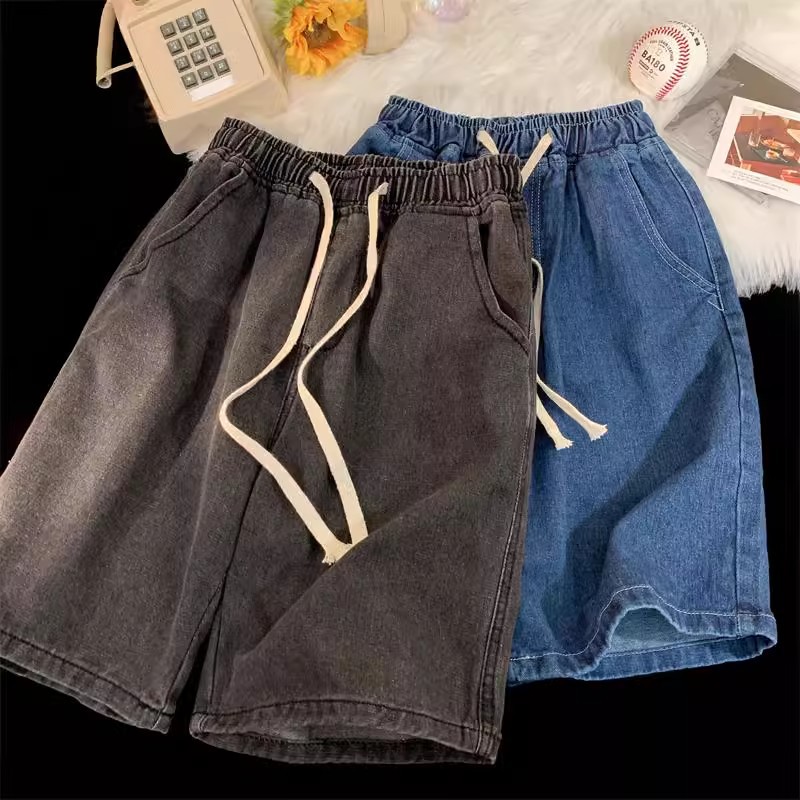 Celana Jeans Pria Gaya Korea V - Streetwear Brand Shorts ulasan dan harga