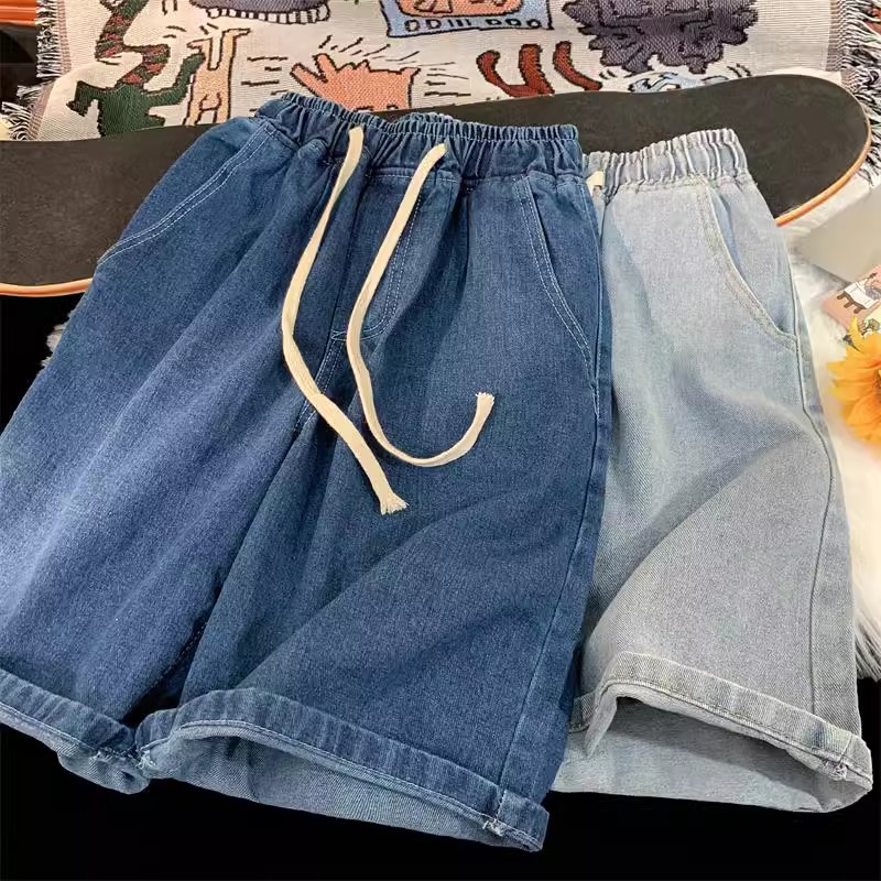 Celana Jeans Pria Gaya Korea V - Streetwear Brand Shorts ulasan dan harga