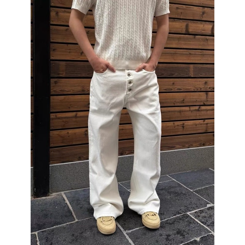 Celana Jeans Pria Putih Kaki L - Streetwear Brand Pants ulasan dan harga