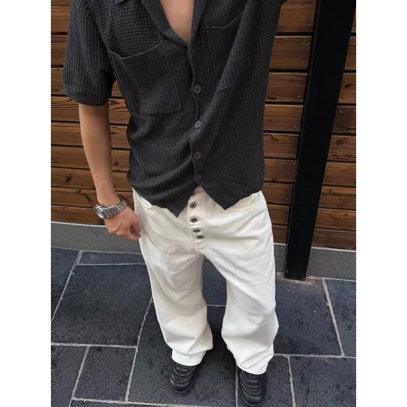 Celana Jeans Pria Putih Kaki L - Streetwear Brand Pants ulasan dan harga